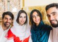 group-friends-taking-selfie-arab-restaurant-languages