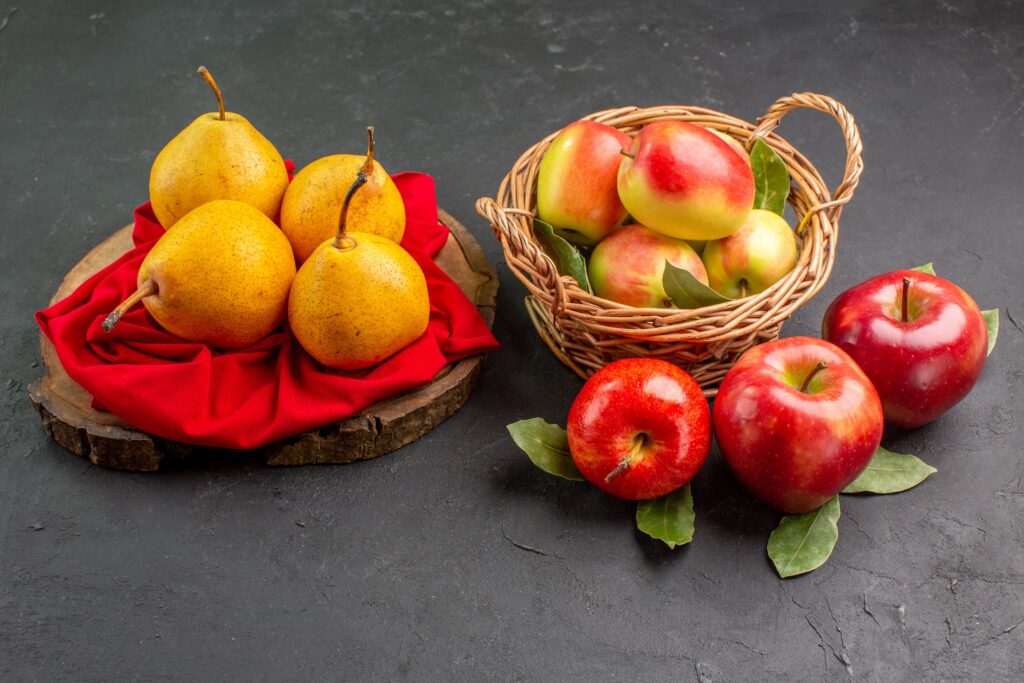 healthy seasonal fruits apples and quinces