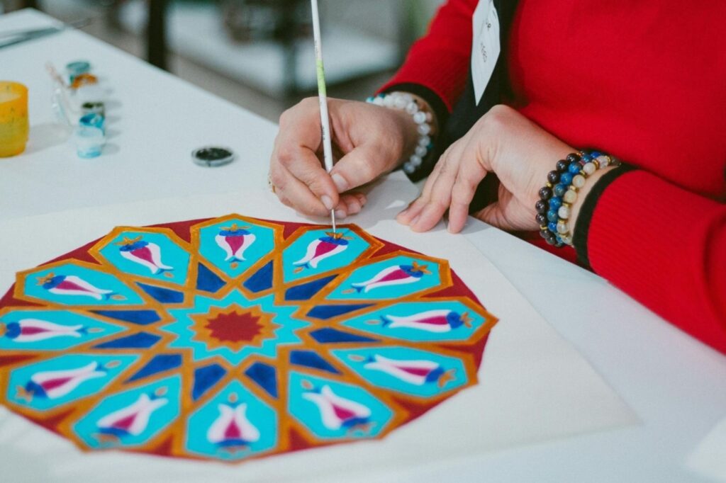 Children creating traditional Moroccan zellige pattern crafts Craft Activities creative educational fun