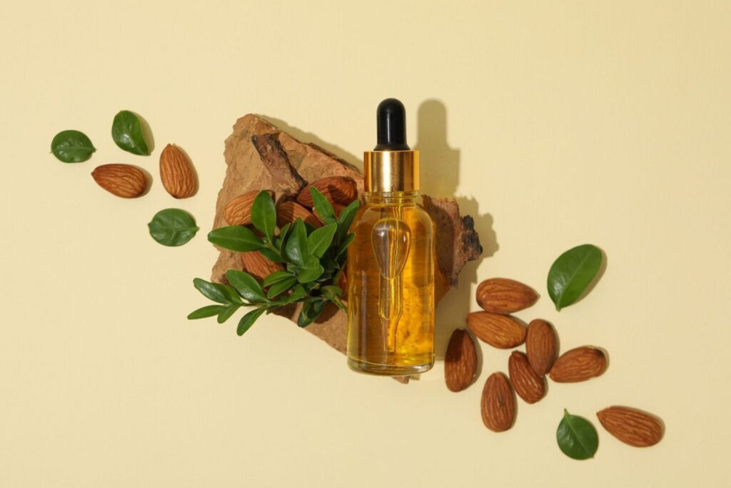 Moroccan beauty ingredients argan oil and almond oil display face masks natural glow skin beauty