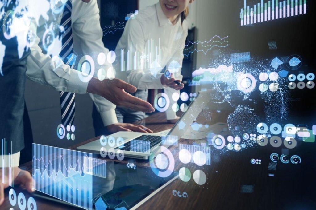 Female entrepreneurs using digital tools and financial technology solutions, demonstrating how Moroccan women are building innovative startups and driving business transformation