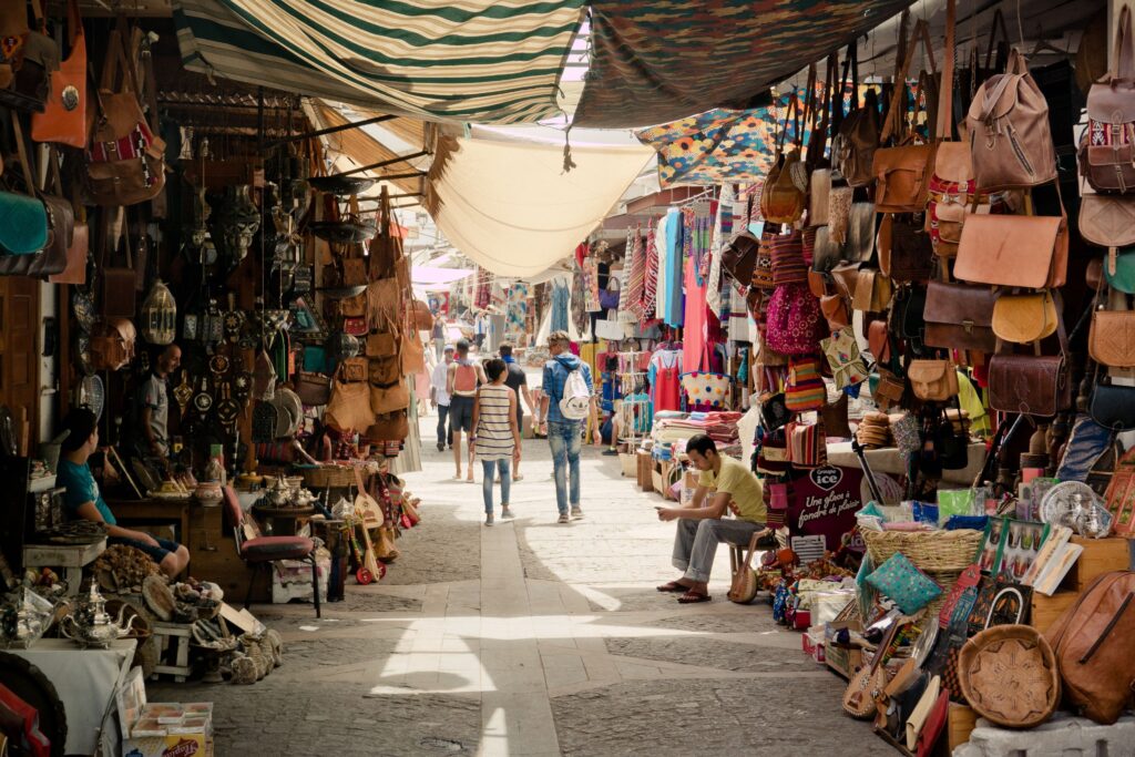 Souk negotiation market street morocco