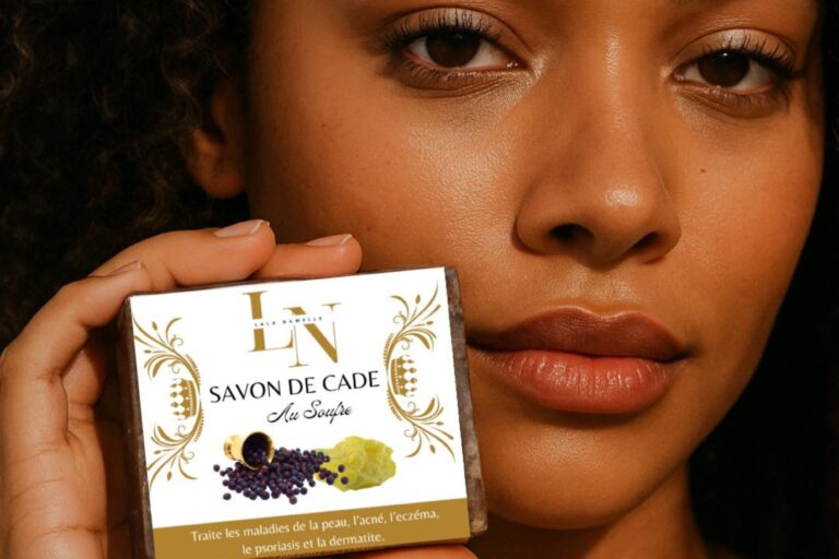beauty products moroccan woman presenting cade soap from Lala Nawelle