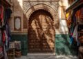 Traditional Moroccan doors featuring historic carved woodwork in medina for restoration and preservation