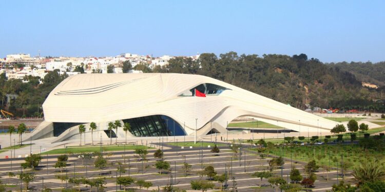 _Aerial view of Rabat Morocco showcasing modern architecture and the Royal Theatre Rabat site along the riverfront