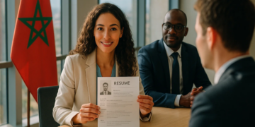 Moderner Geschäftsbezirk in Casablanca Marokko, wo digitale Beschäftigung und Outsourcing 2026 am schnellsten wachsen