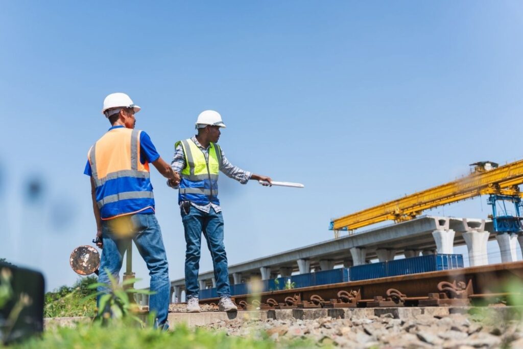 Construction workers on a major infrastructure project in Morocco reflecting strong hiring growth across the sector