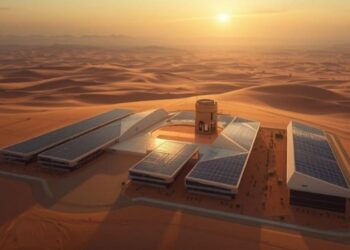 Aerial view of the Noor Ouarzazate solar complex in Morocco, a leading renewable energy investment site